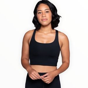 NWT Girlfriend Collective Paloma Black Racerback Long Line Sports Bra